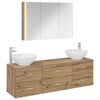 vidaXL Juego de muebles de ba&ntilde;o 4 pcs Roble Artesanal