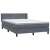 vidaXL Cama box spring con colch&oacute;n terciopelo gris oscuro 140x210 cm