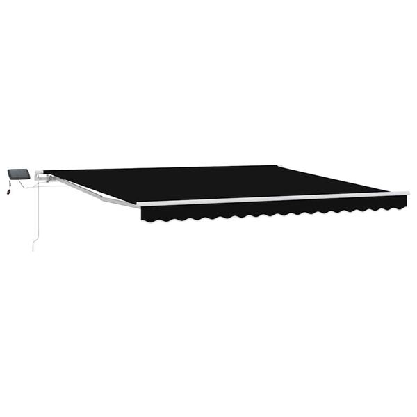vidaXL Toldo Retr&aacute;ctil Manual Negro 400 x 300 cm Tela y acero