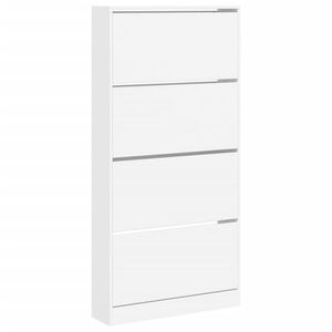 vidaXL Zapatero con 4 cajones abatibles blanco 80x21x163,5 cm