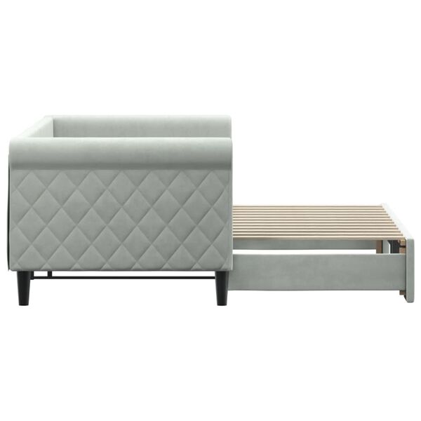 vidaXL Sofá cama nido terciopelo gris claro 80x200 cm