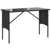 vidaXL Set comedor de jard&iacute;n 3 pzas con cojines rat&aacute;n sint&eacute;tico negro