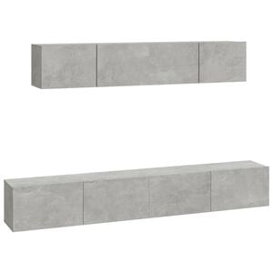 vidaXL Set de muebles de TV 4 pzas madera contrachapada gris hormig&oacute;n