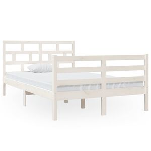 vidaXL Estructura de cama madera maciza de pino blanco 120x200 cm