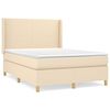 vidaXL Cama box spring con colch&oacute;n tela color crema 140x190 cm