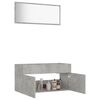 vidaXL Set muebles de ba&ntilde;o 2 piezas madera contrachapada gris hormig&oacute;n