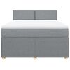vidaXL Cama box spring con colch&oacute;n tela gris claro 140x200 cm