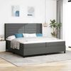 vidaXL Cama Box Spring LED con colch&oacute;n Gris oscuro 200 x 200 cm tela