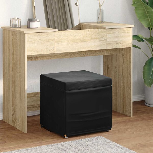 vidaXL Taburete Negro 41 x 41 x 40 cm Terciopelo y Madera Fabricada