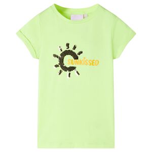 vidaXL Camiseta infantil amarillo ne&oacute;n 116
