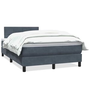 vidaXL Cama box spring con colchón terciopelo gris oscuro 120x210 cm