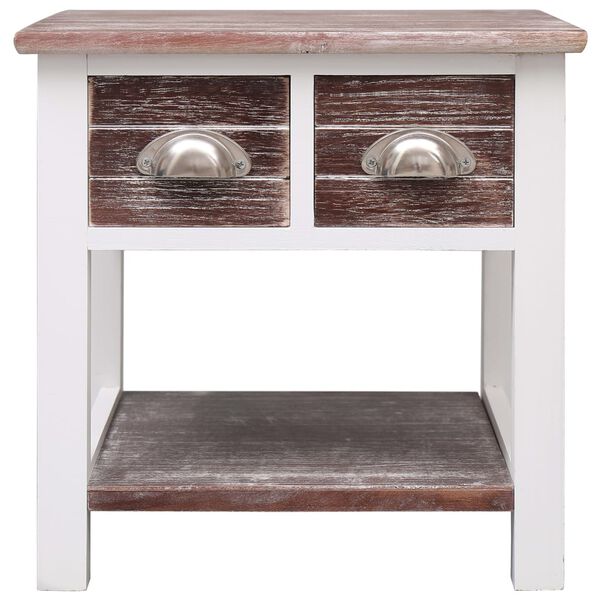 vidaXL Mesa auxiliar madera de Paulownia marrón 40x40x40 cm