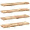vidaXL Estantes flotantes 4 uds madera acacia sin tratar 100x20x4 cm