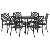 vidaXL Conjunto de Comedor de Jard&iacute;n 7 pcs Negro Aluminio