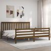 vidaXL Estructura cama y cabecero madera maciza marr&oacute;n miel 200x200 cm