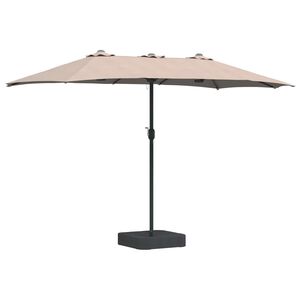 vidaXL Sombrilla de jard&iacute;n Taup&eacute; 385 x 209 x 244 cm Poli&eacute;ster