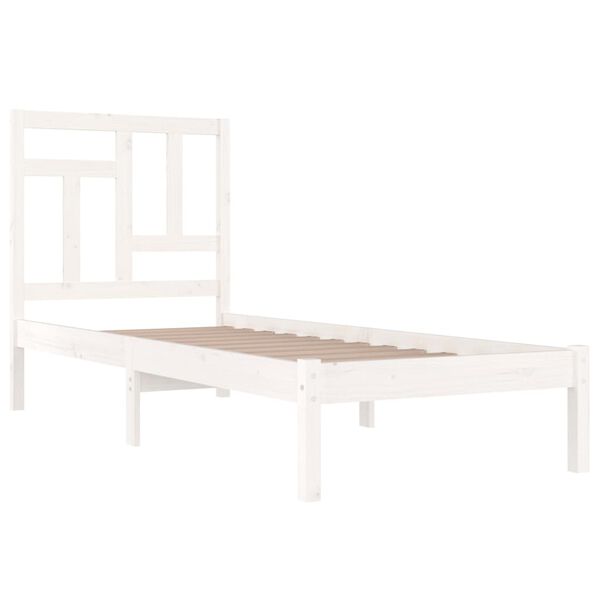 vidaXL Estructura de cama sin colchón madera de pino blanca 90x200 cm