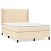 vidaXL Cama box spring con colch&oacute;n tela color crema 140x200 cm