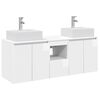 vidaXL Juego de Muebles de Ba&ntilde;o 3 uds. Blanco Brillante