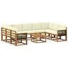 vidaXL Conjunto de sof&aacute;s de exterior 10 uds. Natural y Crema