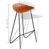 vidaXL Muebles de bar 5 piezas madera maciza reciclada cuero aut&eacute;ntico