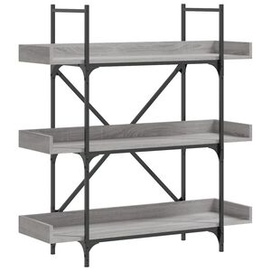 vidaXL Librer&iacute;a de 3 estantes madera gris Sonoma 100x33x108,5 cm