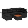 vidaXL Conjunto de sof&aacute;s de jard&iacute;n 7 uds. Negro rat&aacute;n sint&eacute;tico