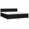 vidaXL Cama box spring con colch&oacute;n tela negro 180x200 cm