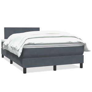 vidaXL Cama box spring con colch&oacute;n terciopelo gris oscuro 120x220 cm