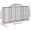 vidaXL Cestas de gaviones 7 uds forma de arco hierro 200x30x100/120 cm