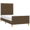 vidaXL Estructura de cama sin colch&oacute;n tela marr&oacute;n oscuro 90x190 cm