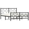 vidaXL Estructura cama sin colchón con estribo metal negro 140x190 cm