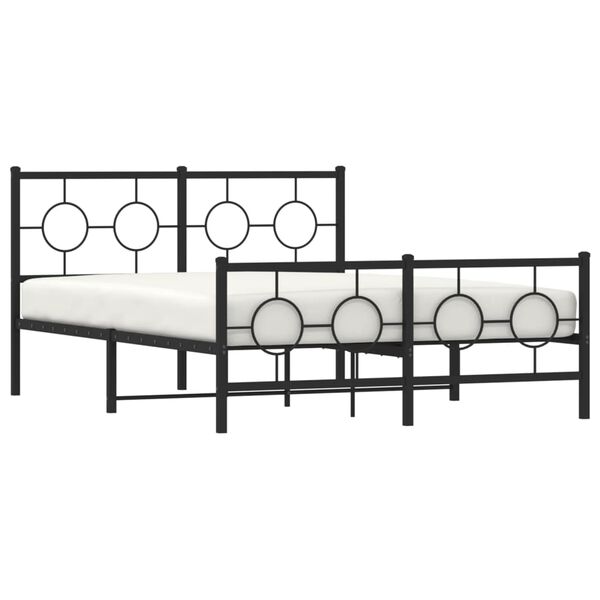 vidaXL Estructura cama sin colchón con estribo metal negro 140x190 cm
