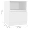 vidaXL Mesitas de noche 2 uds madera contrachapada blanco 40x40x50 cm