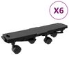 vidaXL Plataformas m&oacute;viles con 4 ruedas 6 uds PP negro 170 kg