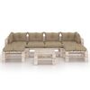 vidaXL Muebles de jard&iacute;n de palets 7 pzas y cojines madera de pino