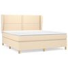 vidaXL Cama box spring con colch&oacute;n tela color crema 160x200 cm
