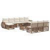 vidaXL Conjunto de sof&aacute;s de jard&iacute;n 11 uds. Beige y blanco crema