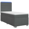 vidaXL Cama box spring con colch&oacute;n Gris oscuro 90 x 190 cm Tela