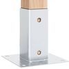 vidaXL Bases para postes cuadradas 12 uds. Plata 71x71 mm
