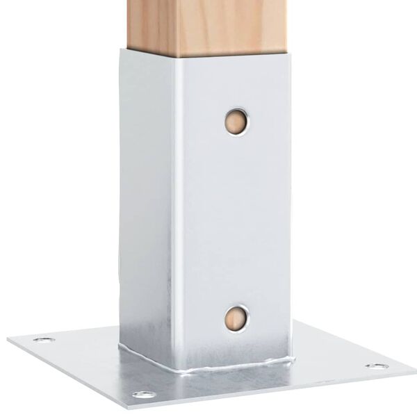 vidaXL Bases para postes cuadradas 12 uds. Plata 71x71 mm