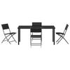 vidaXL Conjunto de Comedor de Jard&iacute;n 5 pcs Negro