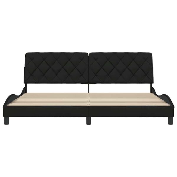 vidaXL Estructura de cama sin colch&oacute;n tela negro 200x200 cm