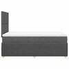 vidaXL Cama box spring con colch&oacute;n tela gris oscuro 120x200 cm