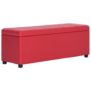 vidaXL Banco con espacio de almacenaje 116 cm cuero sint&eacute;tico rojo
