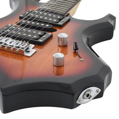 vidaXL Guitarra eléctrica principiantes con funda marrón negro 4/4 39"