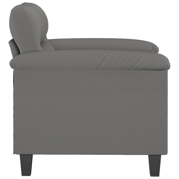 vidaXL Sill&oacute;n de tela microfibra gris oscuro 60 cm