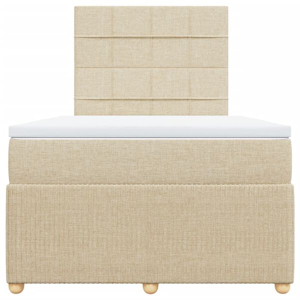 vidaXL Cama box spring con colch&oacute;n tela color crema 120x190 cm
