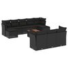 vidaXL Set de sof&aacute;s de jard&iacute;n 11 pzas y cojines rat&aacute;n sint&eacute;tico negro