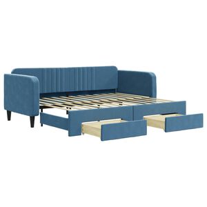 vidaXL Sof&aacute; cama nido con cajones terciopelo azul 90x200 cm